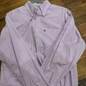 Brooks Brothers Regular Fit Men's Button Down Non-Iron Pink & White Check Shirt